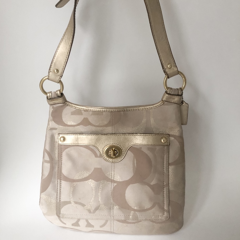 Coach Purse (Metallic logo bag)